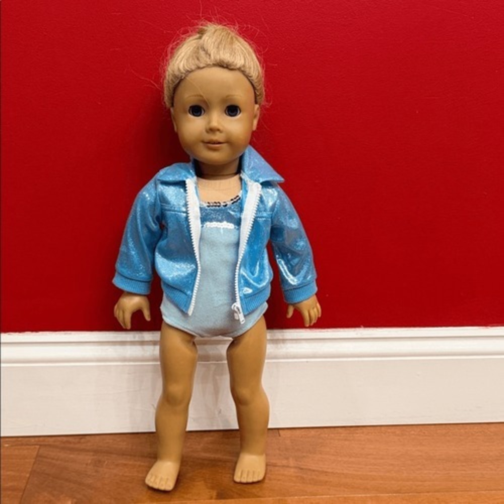 American‎ Girl Doll in gymnastics Shimmering Blue Jacket Truly Me